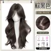 Peluca Koni completa para mujer, cabello realista, estilo coreano, flequillo con raya en medio, cabello largo rizado ondulado grande, peluca natural sin costuras