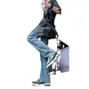 Estilo de Hong Kong Calça Jeans Masculina da Moda Outono e Inverno Nova 2026 Patchwork Personalizado Hip-Hop Ins Moda de Rua Cool Calça Comprida