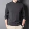Roupa íntima térmica masculina de manga longa com gola alta em fleece Camada base Roupa íntima térmica de manga longa de inverno Autoaquecimento Manga longa