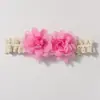 Faixa de Cabeça Europeia e Americana Transfronteiriça com Renda para Recém-Nascidos Lenço de Cabeça Infantil Fofo com Flor de Chiffon Acessórios Finos e Confortáveis para Cabelo de Bebê