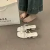 Sandalias de Tacón Grueso con Puntos Estilo Coreano y Punta Abierta 2026 Primavera/Verano para Mujer con Lazo Slip-On Sandalias Perezosas para Exteriores