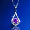 Super Flash Water Drop Pera em forma de D-grade Moissanite Alto Carbono Diamante Pingente chapeado pt950 platina Micro-incrustado oito coração e oito setas colar