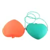 Bolsa de Mensajero de Silicona Color Caramelo Corazón de Amor Billetera para Monedas Bolsa de Almacenamiento de Monedas de Goma Suave Corazón