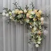 Fila Triangular de Flores para Boda Bosque de Flores Camino de Boda Arco de Bola de Flores Decoración con Postes de Madera Rincón de Flores Escenario de Flores Fondo Flor