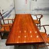 Mesa de madera maciza grande, mesa de té con forma de piña y tronco de palisandro africano de Okan, mesa de té sencilla de caoba para reuniones de oficina