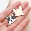 Impresión de Gota de Aceite Dibujo Animado Mascota Corgi Bulldog Francés Dachshund Colgante de Aleación Accesorio para Llavero DIY