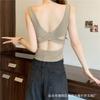 Camisola de Algodón Puro, Femenina, Corte Ajustado, Para Usar por Dentro y por Fuera, con Almohadilla en el Pecho, Base Todo en Uno, Top Delgado sin Espalda para Verano