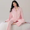 Pijama feminino super macio, algodão puro, novo estilo primavera e outono 2026, cardigã, gola lapela, manga longa, tamanho grande, roupa de casa, conjunto de desenho animado