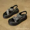 Nuevas Sandalias de Estilo Chino para Mujer, Nuevo Estilo de Verano 2026, Suela Gruesa, que Aumentan la Altura, Elegantes Zapatos de Playa, Versátiles Sandalias Romanas