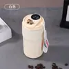 Taza de Café Inteligente para el Hogar con Pantalla de Temperatura, Termo de Acero Inoxidable, Taza Portátil de Gran Capacidad con Correa para Llevar, Taza con Relieve de Regalo
