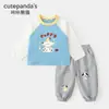 Kaka Panda Bebê Roupa de Início de Primavera Conjunto Infantil Meninas Blusa Casual Conjunto de Duas Peças Moda de Outono para Meninos