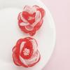 Versión coreana de venta caliente de primavera y verano de organza quemada, rosas tridimensionales hechas a mano, accesorios semiacabados para cabeza de flor de bricolaje