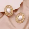 Brincos ear studs brincos de pérola europeus e americanos transfronteiriços geométricos retrô de alta qualidade moda temperamento francês luxo leve nicho personalizados