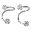 Brincos de Tarraxa com Bola de Diamante de Duas Pontas em Formato de S, Tendência de Venda Quente e Únicos, Brincos Versáteis de Alto Padrão de Nicho para Mulheres no Atacado