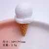 Brinquedo de Comida Simulada Casquinha de Sorvete DIY Capa de Celular Pingente de Grampo Miniatura Enfeites de Supermercado Flor de Sapato Material de Resina