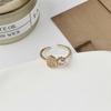 Anel Geométrico Leve de Luxo com Letra Love Incrustada de Diamante em Forma de Leque Feminino Exquisito Versátil Elegante Anel de Menina
