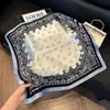 Pañuelo de Seda 70 Cuadrado Moda Coreana de Alta Gama Versátil Profesional Seda Sintética Pequeño Pañuelo de Cuello Estampado Retro Pañuelo de Seda para Mujer