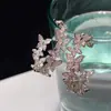 Pendientes de Diamante Brillante con Forma de Mariposa de Moda Transfronteriza Europea y Americana, Pendientes de Lujo Ligero de Gama Alta, Pendientes de Diseño Nicho al por Mayor