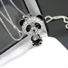 Versão coreana de joias pequenas atacado atmosfera da moda brilho Diamante fofo panda cabeça grande colar corrente de suéter corrente de clavícula feminino
