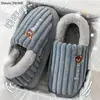 Pantuflas de algodón engrosado que cubren el talón para hombre, otoño e invierno, con felpa adicional, para interiores, del hogar, del hogar, zapatos de algodón cálidos de suela gruesa para mujer