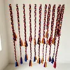 Decorações de Teto Coloridas Trançadas em Estilo Étnico, Tranças Feitas à Mão para Decoração de Palco de Casamento, Enfeites Pendentes Trançados Multicolores