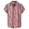 Camisa de Manga Corta de Verano Nueva para Hombre Europea y Americana Feihe Impresión Digital 3D Moda Hawaiana Casual Ropa para Hombre