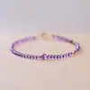 Pulsera de Amatista Natural Ultra Fina de 2 mm para Mujer, Diseño de Nicho Ins, Pulsera de Estilo Retro de Verano de Lujo Ligero