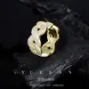 Anillo Hip-Hop Personalizado Europeo y Americano Transfronterizo de Plata 925 Incrustado con Moissanita Color D Diseño de Anillo en Forma de 8 Accesorios para Anillos Moda Retorcido