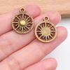 Colgante de Aleación Retro Hueco de Estrella Luna Sol de Cinco Colores Pulsera Hecha a Mano Llavero Accesorios Joyería Colgante