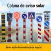 Coluna de advertência solar LED seta rampa coluna interseção apontando luz de advertência 2,1 M corpo de advertência