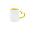 Taza Recubierta Doble Color con Asa de Corazón Personalizada Sublimación Color Boca Color Asa Cerámica Taza en Blanco Suministros de Transferencia Térmica Venta al por Mayor