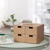 Cajón de Almacenamiento de Papel Tipo Cajón Escritorio Creativo Organización de Archivos Simple Sujetalibros de Papel Caja de Almacenamiento de Archivos de Papel Kraft