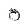 Anillo de Cabeza de Dragón Retro Popular Europeo y Americano Transfronterizo, Anillo Abierto Personalizado y Audaz para Hombre, Joyería de Anillo Versátil de Nicho