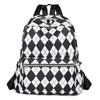 Mochila Nueva Transfronteriza para Mujer 2022 Moda Contraste Romboide Gran Capacidad Mochila Escolar Casual Portátil para Viaje