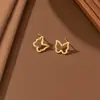 Pendientes de Acero Inoxidable de Alta Gama en Oro de 18 Quilates de Estilo Popular Europeo y Americano con un Diseño Único y Joyería de Aro con Perla