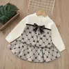 Conjunto para Niña 2026 Otoño/Invierno Nuevo Estilo Niña Pequeña Estilo Academia Chic Tejido Lana Vestido Conjunto de Dos Piezas