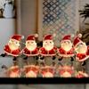 Cordão de Luz Decorativa de Natal LED Transfronteiriço Papai Noel Chapéu Preto Luz Floco de Neve Lanterna Decorativa Cabeça de Veado com Luz Lanterna