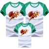 2024 Nuevo Año Nuevo Navidad Día Ropa para niños Europa y América Cuello redondo Manga raglán Color a juego Camiseta de manga corta para padres e hijos