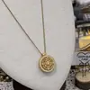 Ouro Aluvial Nova Chinoiserie Recortado Giratório Bússola das Oito Tesouros Antigos Corrente de Suéter Retrô Colar Longo para Mulheres