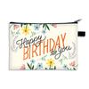 Bolsa de Monedas Grande Feliz Cumpleaños para Mujer 2025 Nueva Urbana Simple Bolsa de Almacenamiento para Cosméticos