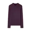 Top base de punto de alta calidad, imitación lana 6%, cuello en V, manga larga, estilo Otoño/Invierno, corte ajustado, color liso, suéter de punto para mujer, prenda interior