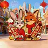 Zootopia 2 - Nick y Judy Cp Edición Navideña Imán Plano Magnético de Acrílico de Alta Calidad para Refrigerador Regalo