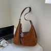 Bolsa de Axila de Camurça Retrô Bolsa Feminina 2025 Outono Nova Moda Nicho Bolsa Tote Grande Capacidade Bolsa de Ombro