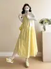 Vestido de Maternidad Jingqi Nuevo Conjunto de Primavera para Mujeres Embarazadas, Vestido Holgado de Tirantes de Lunares para Verano