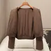 Pequena Quantidade de Roupas: Jaqueta de Penas Feminina Tricô Patchwork Estilo Primavera Novo, Design 2026 para Tamanhos Petite, Casaco Quente