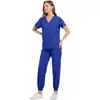 Uniformes médicos personalizados con etiquetas de tela, uniformes de enfermería posparto de poliéster con cuello en V, ropa médica, disponibles para pedidos al por mayor a partir de una pieza, en stock para entrega directa