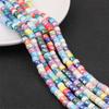 Pulsera de cerámica cuadrada de cinco pétalos con forma de corazón de melocotón y estrella, hecha a mano, con cuentas, para collar, pendientes y accesorios de joyería.