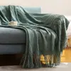Manta tejida, manta de sofá, manta para el pie de la cama, manta decorativa para sofá, manta de lana nórdica, manta para siesta de invierno en la oficina