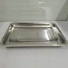 Placa cuadrada para barbacoa de acero inoxidable bandeja rectangular para rollos de arroz plato hondo para pescado a la parrilla tienda de 2 yuanes suministro al por mayor en stock