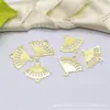 Zhongxing accesorios para joyería diy latón doble ventilador de techo colgante material de pasador de pelo antiguo tocado hecho a mano pieza de flor de abanico